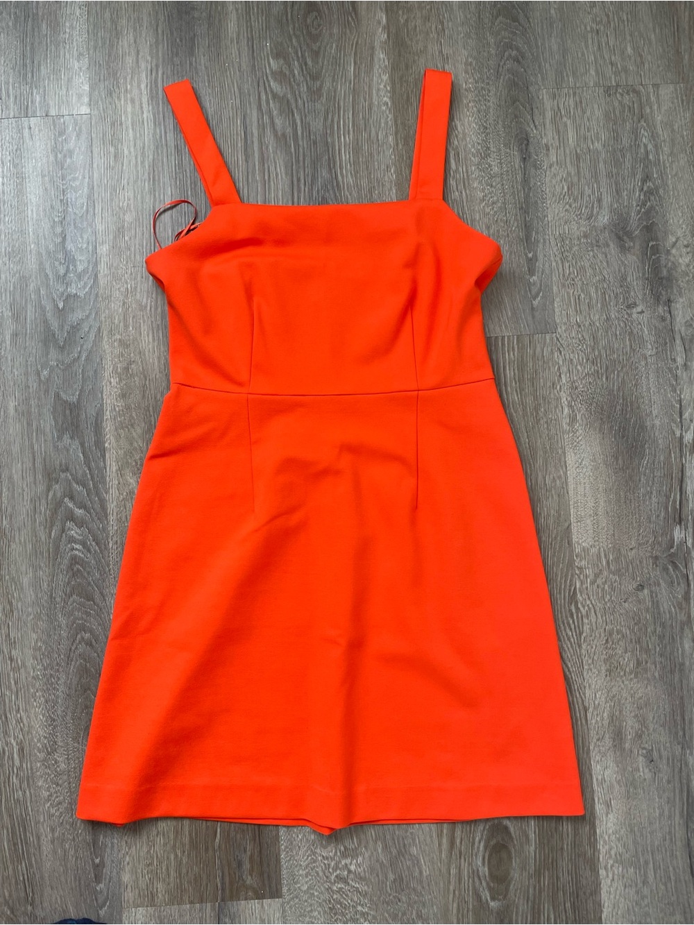 Square-Neck Mini Dress in Vibrant Orange